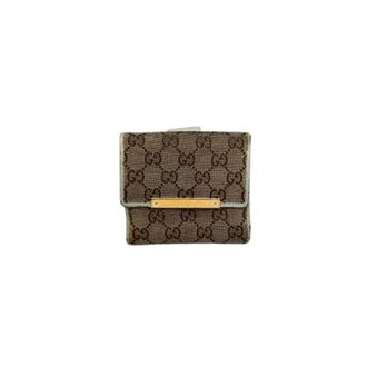 Gucci Pre-owned Vintage Monogram Portemonnee - Dames - Vintage Accessoires - Beige - ONE Size - Leer - Vintage