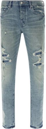 Purple P001 Repairs Jeans - Heren - Slim Fit Jeans - Blauw - W33 - Katoen - Jeans