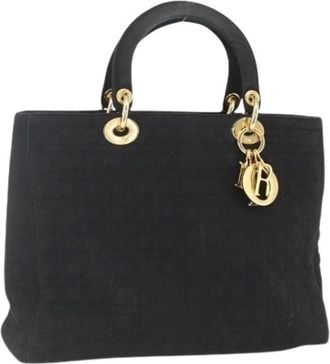 Dior Pre-owned Handbags, female, Black, Size: ONE SIZE Pre-owned Nylon Hand Bag with Charm