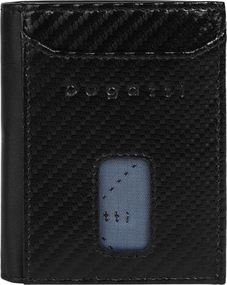 Bugatti Geldb&ouml;rse BUGATTI SECURE SLIM, Herren, schwarz, Leder, Kleinlederwaren Geldb&ouml;rse, echt Leder