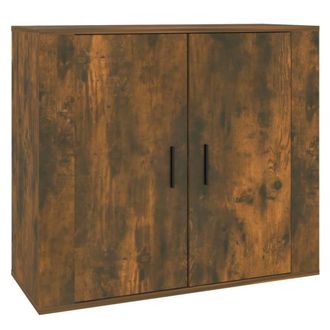 Berkfield Home Sideboard Smoked Oak 80x33x70 cm Engineered Wood in Brown | Size: 80 x 33 x 70 cm