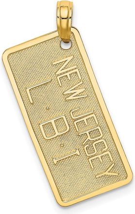 Diamond2Deal 14k Yellow Gold NEW JERSEY-LBI (Long Beach Island) License Plate Charm