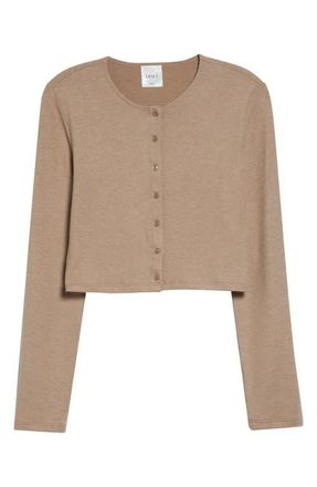 Leset Lauren Crop Cardigan in Sable at Nordstrom, Size X-Small