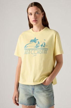 Levi's T-shirt vintage con stampa - Donna - XL - Giallo / Just Coastin French Vanilla