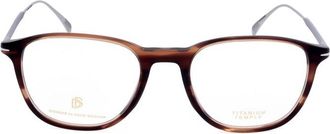 David Beckham Mens Brown Rectangular Eyeglass Frames DB 1148
