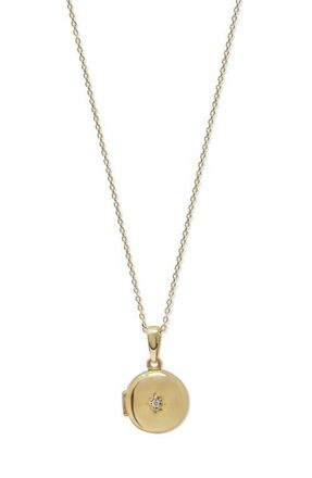 Anzie Aztec North Star Mini Locket 14K Gold & Diamond Pendant Necklace in Yellow Gold at Nordstrom, Size 17