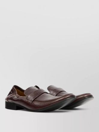 Maison Margiela leather loafers round toe stitched detailing