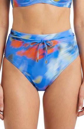 Change of Scenery Belted Hi Waist Hi Leg Bikini Bottom in Larkspur Bay at Nordstrom, Size X-Small