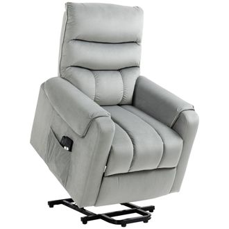 HOMCOM Power Lift Chair - Rise and Recliner Chair with Remote Control - Grey | TJ Hughes