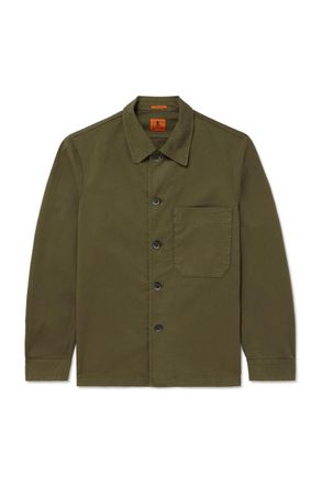 Barena Cedrone Garment-Dyed Stretch Cotton-Gabardine Overshirt