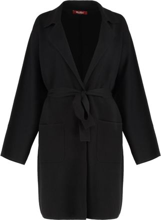 Max Mara Black Notch Lapel Jersey Coat