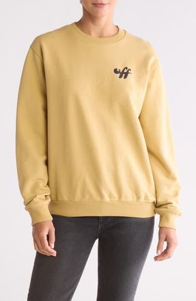 Off-white Zebra Arrows Cotton Logo Graphic Sweatshirt in Camel Black at Nordstrom, Size Medium