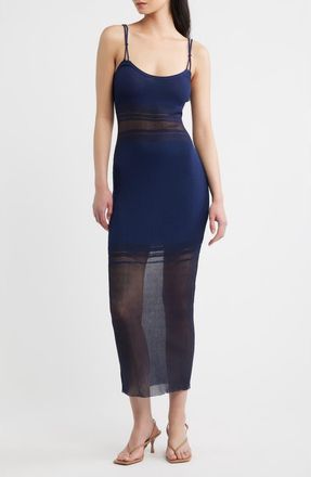 Ronny Kobo Kimberly Placed Stripe Body-Con Sweater Dress in Navy at Nordstrom, Size X-Small