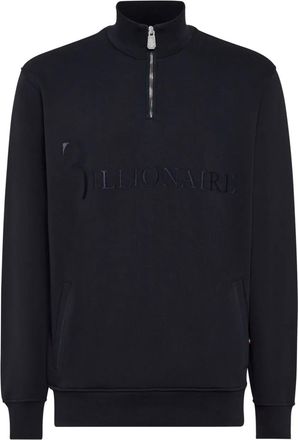 Billionaire Boys Club logo-embroidered half-zip sweater - men - Cotton - XXXXL - Blue