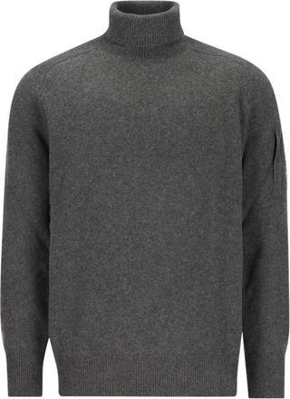C.P. Company Lamswol coltrui Lens Sweater - Heren - Coltruien - Grijs - M - Wol - Truien & Vesten