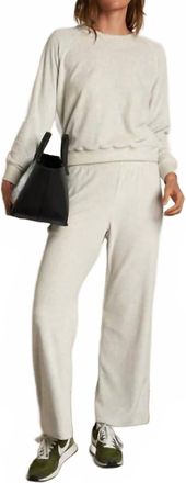 perfectwhitetee Stella Velour Crewneck Sweatshirt In Oatmeal