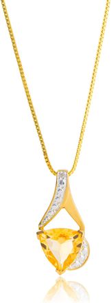 MAX + STONE 14k Yellow Gold Plated 8mm Cushion Cut Birthstone Solitaire Pendant Necklace