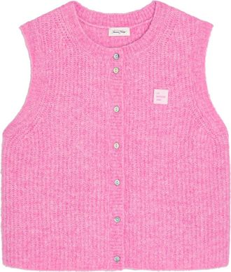 American Vintage Ribbed Knitted Vest - Pink - S (UK8-10 / S)