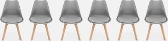 Sweeek Sweeek - Silla Escandinava Acero, Set De 6, Nils, Gris, 47x55x81 Cm