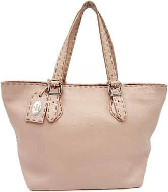 Fendi Pink Leather Tote Bag (Pre-Owned)