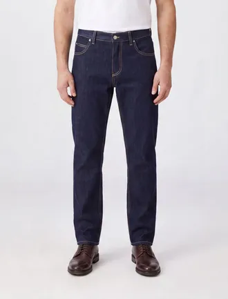 Dolce & Gabbana Jeans straight fit in denim di cotone con placca logo posteriore