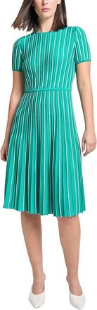 Ming Wang Jewel Neck Soft Knit Flare Dress