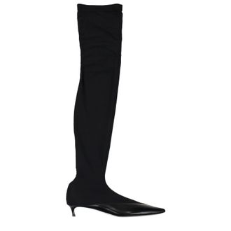 Givenchy Damens Oberschenkelhohe Stiefel Stoff Schwarz