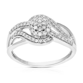 Vir Jewels 2/5 cttw Lab Grown Diamond Engagement Ring in Sterling Silver For Women