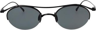 Giorgio Armani Oval Zonnebril - Heren - Zonnebrillen - Zwart - 49 MM - Accessoires
