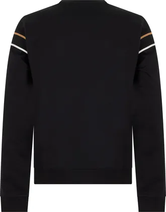 HUGO BOSS Mens Sweatshirt With Round Neck Cotton Black Sweatshirts Sweater