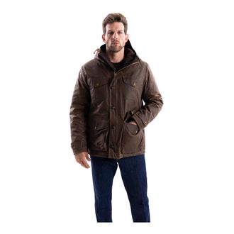 Manifattura Ceccarelli Teddy gevoerde Weekender Jas - Heren - Jassen - Bruin - Maat: 3XL Zijde