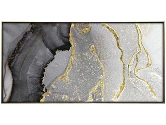 Schubiger M&ouml;bel Digitaldruck auf Glas Abstrakt in Grau und Gold