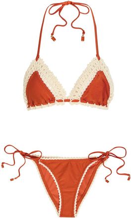 Zimmermann Mahon Crochet Stretch-polyamide Bikini - Orange - 4 (UK 16 / XL)