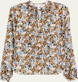 Veronica Beard Linds Floral Silk Blouse