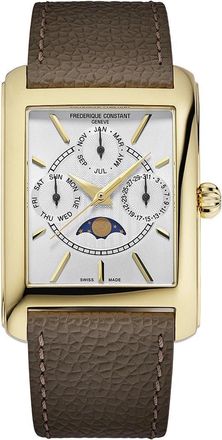 Frederique Constant Fr&eacute;d&eacute;rique Constant Classics Carr&eacute;e Moonphase Heren Horloge Bruin FC-265S4C5