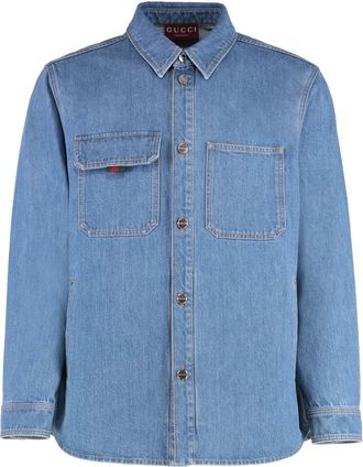 Gucci Hombre, Camisas, Azul, Talla: M