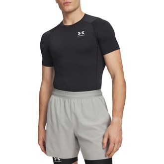Under Armour HeatGear Armour Compression Performance T-Shirt in Black at Nordstrom, Size Xx-Large