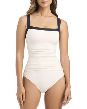 Bleu Rod Beattie Crepe Squareneck One-Piece
