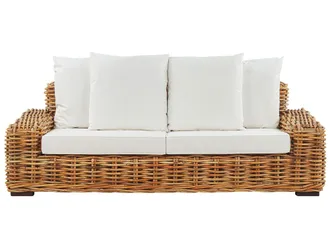 Beliani Beliani - Divano Boho Da Giardino A 3 Posti In Rattan Naturale Con Cuscini Forli