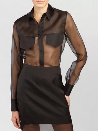 Federica Tosi silk organza long-sleeve shirt