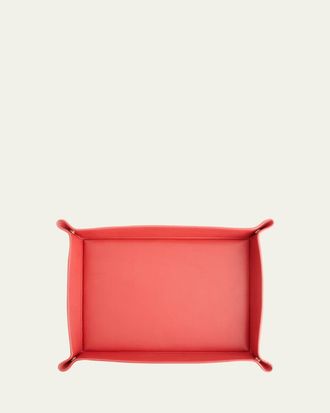 Royce Leather Monogrammed Large Catchall Leather Valet Tray