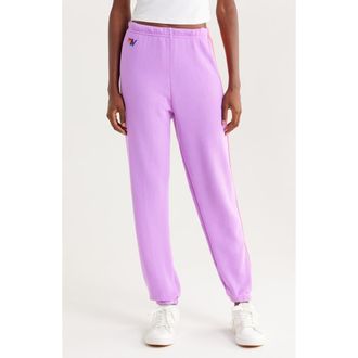 Aviator Nation Stripe Sweatpants in Neon Purple/Neon at Nordstrom, Size Large