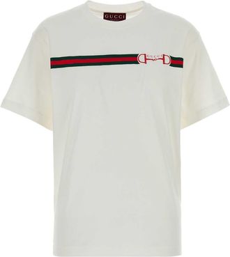 Gucci White Cotton T Shirt