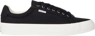Paul Smith Zwarte Canvas Lage Top Veterschoenen - Heren - Sneakers - Zwart - 42 EU - Katoen - Schoenen