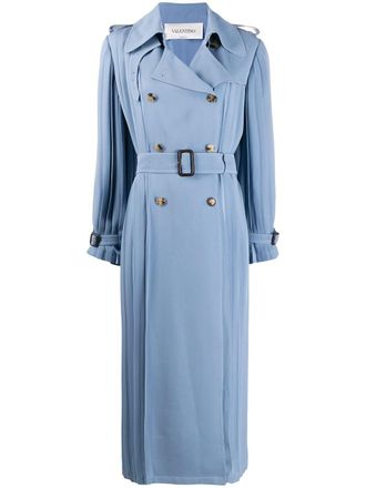 Valentino Garavani Trench plissettato - Blu