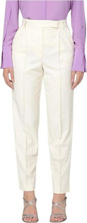 Simona Corsellini Dames, Broeken, Beige, Maat: L Leer