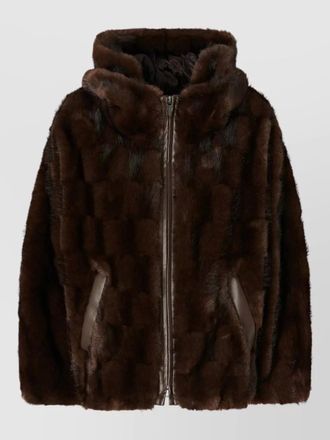 Pinko aspen hooded cappa jacket soft texture
