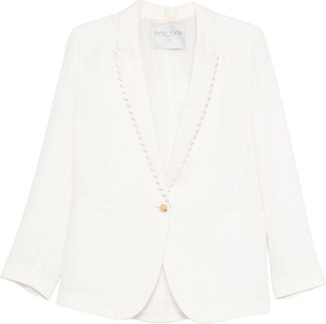 Womens Linen Single-Breasted Jacket