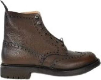 Churchs Platte leren enkellaarsjes - Heren - Enkellaarsjes - Bruin - 42 EU - Leer - Schoenen