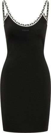 Versace Black Scoop Neck Mini Dress